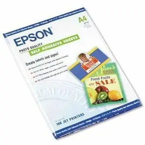 Epson A4 Self-Adhesive Photo Paper - Bright White Matte Finish for Custom Labels and Signs