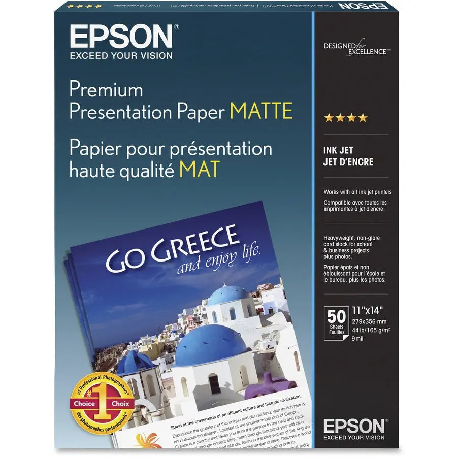 Epson S041468 Premium Presentation Paper - 50 Sheets for Inkjet Printing