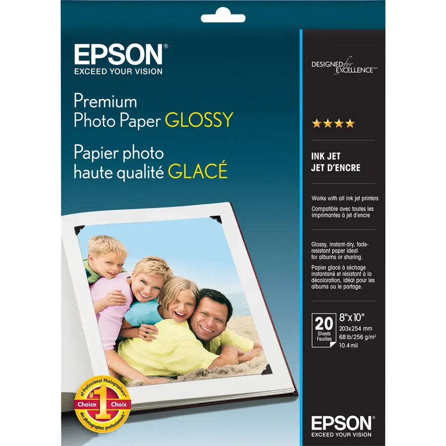 Epson Borderless Premium Photo Paper S041465 - High-Gloss Photo Paper for Cherished Prints