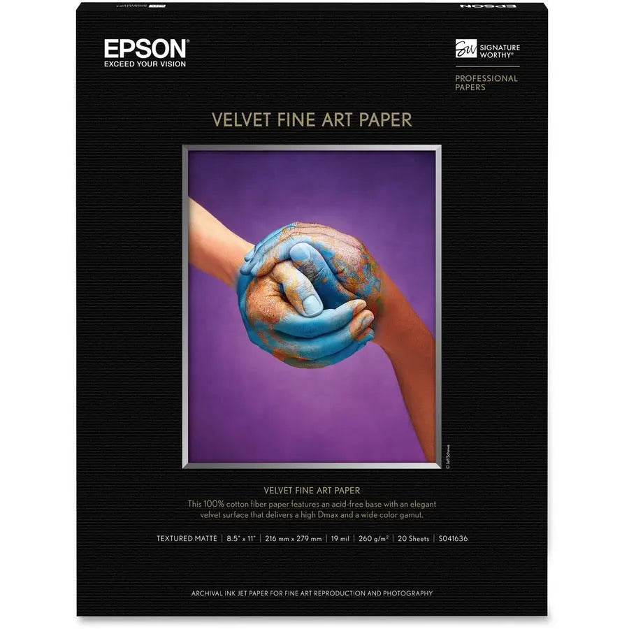 Epson S041636 Enhanced Matte Bright White Cotton Art Paper – Fine Art Quality for Professional Prints