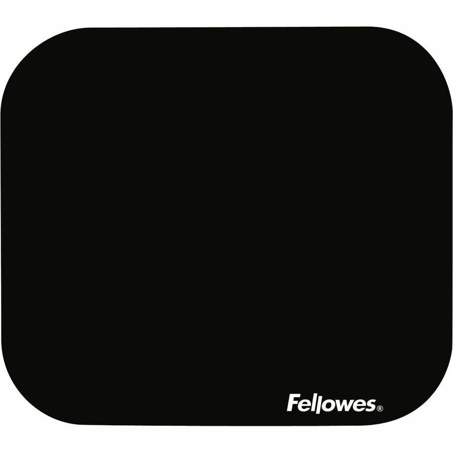 Fellowes Mouse Pad - Black, Model 58024 with Nonskid Rubber Base and Durable Polyester Cover