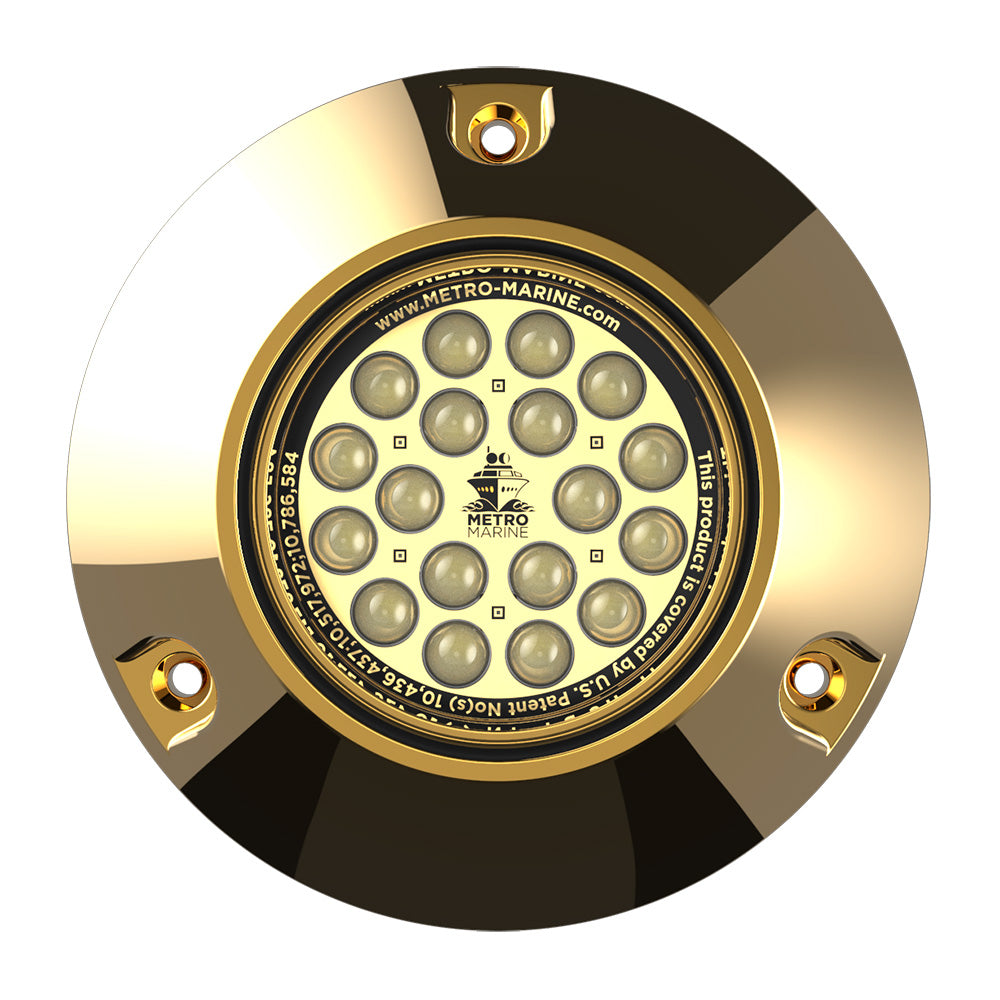 Metro Marine High-Output Submersible Underwater Light with 45-Degree Beam and Monochromatic White LEDs
