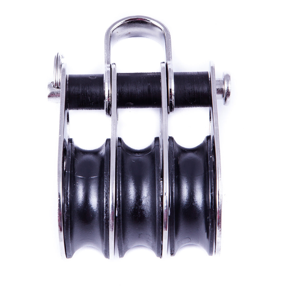 SeaSure 25mm Treble Block with Shackle – Marine-Grade Stainless Steel and Durable Arnite Sheave