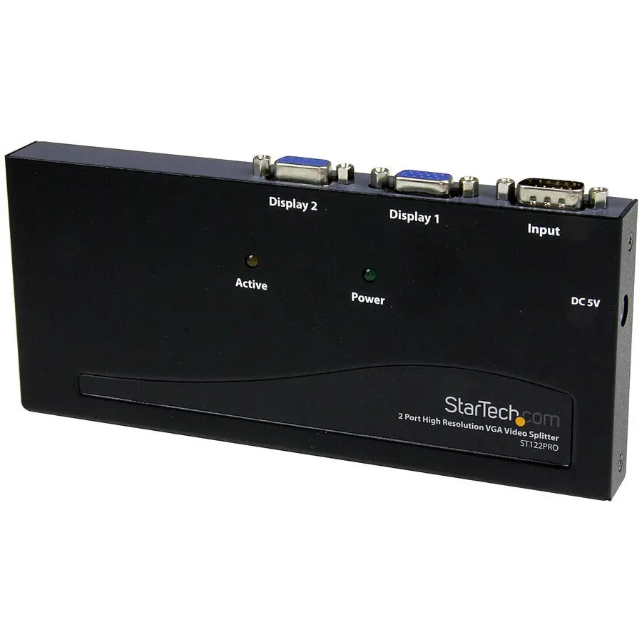 StarTech.com ST122PRO 2 Port High Resolution VGA Video Splitter with Built-in Amplifier, 350 MHz, 2048x1536 @ 80Hz