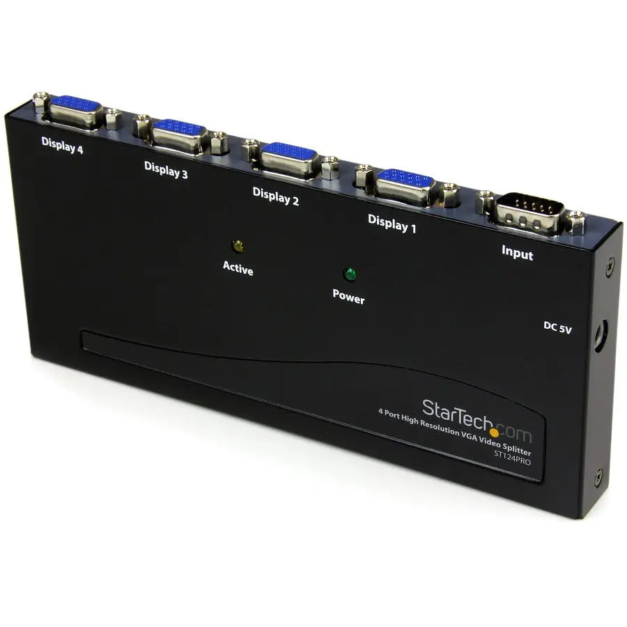 StarTech.com ST124PRO 4 Port High Resolution VGA Video Splitter - 350 MHz, Supports Up to 2048x1536 @ 80Hz