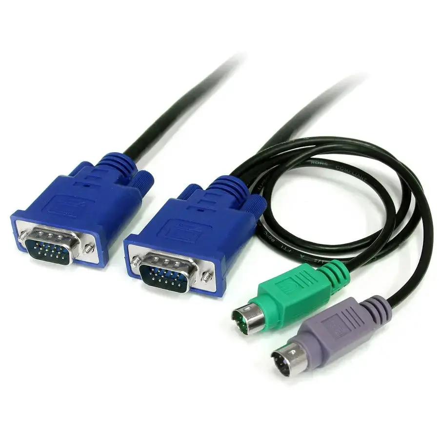 StarTech.com SVECON6 Ultra Thin 3-in-1 PS/2 KVM Cable - 6ft, Black by StarTech.com