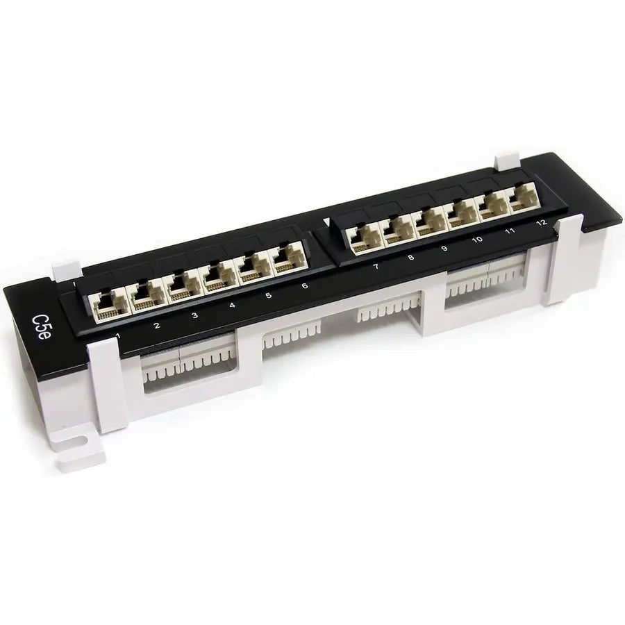 StarTech.com 1U 12 Port Wall Mount Cat5e Patch Panel with 45-Degree Tilt - Model PANEL4512