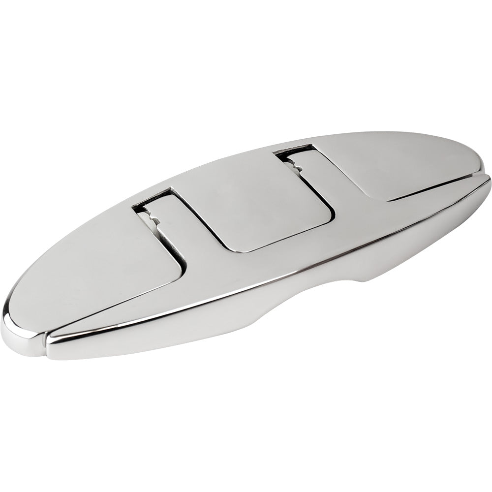 Sea-Dog 5-Inch Oval Stainless Steel Folding Cleat with Hidden Hex Bolts