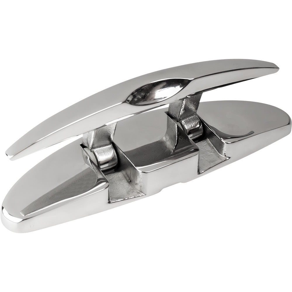 Sea-Dog 5-Inch Oval Stainless Steel Folding Cleat with Hidden Hex Bolts