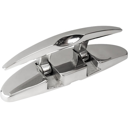 Sea-Dog 5-Inch Oval Stainless Steel Folding Cleat with Hidden Hex Bolts