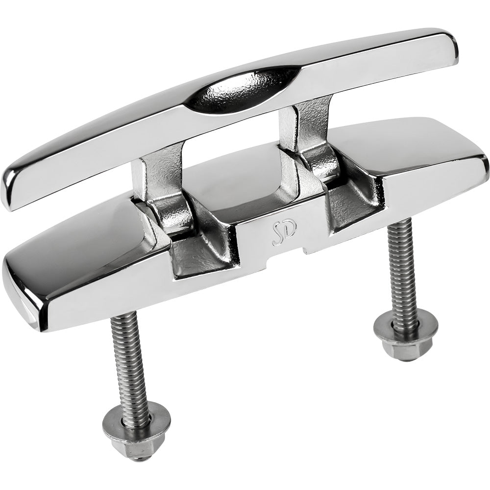 Sea-Dog 6-Inch Rectangle Stainless Steel Folding Cleat with Hex Bolts