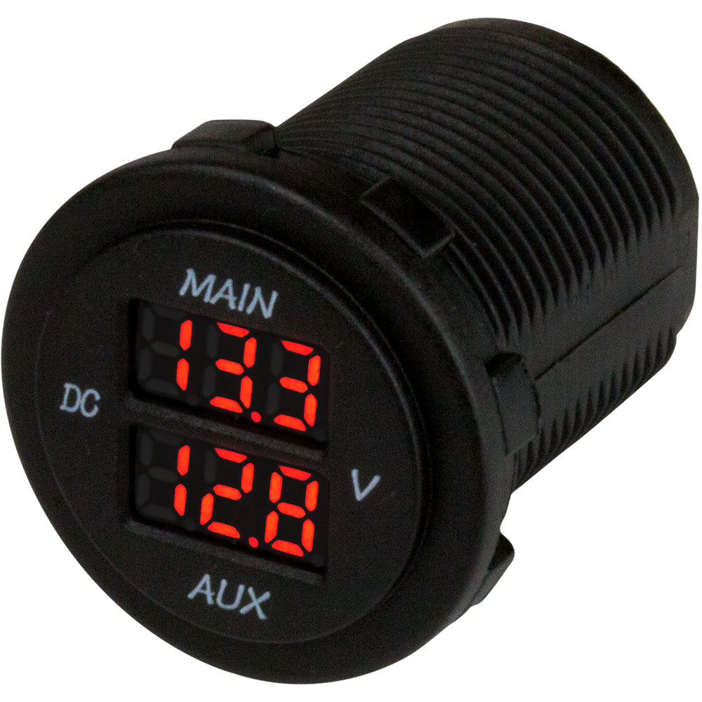 Sea-Dog Round Voltage Meter 5V-15VDC with Rainbow Dial for Battery Monitoring