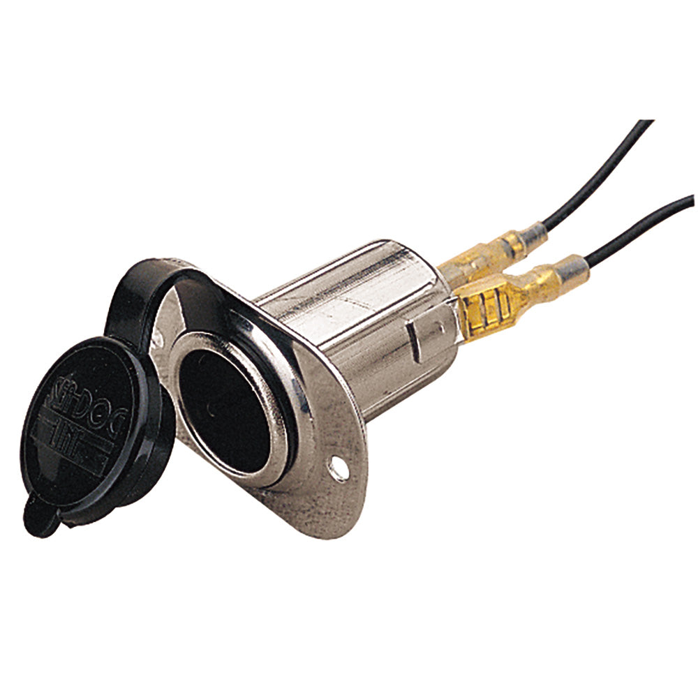 Sea-Dog 12V Stainless Steel Power Socket with Mounting Plate