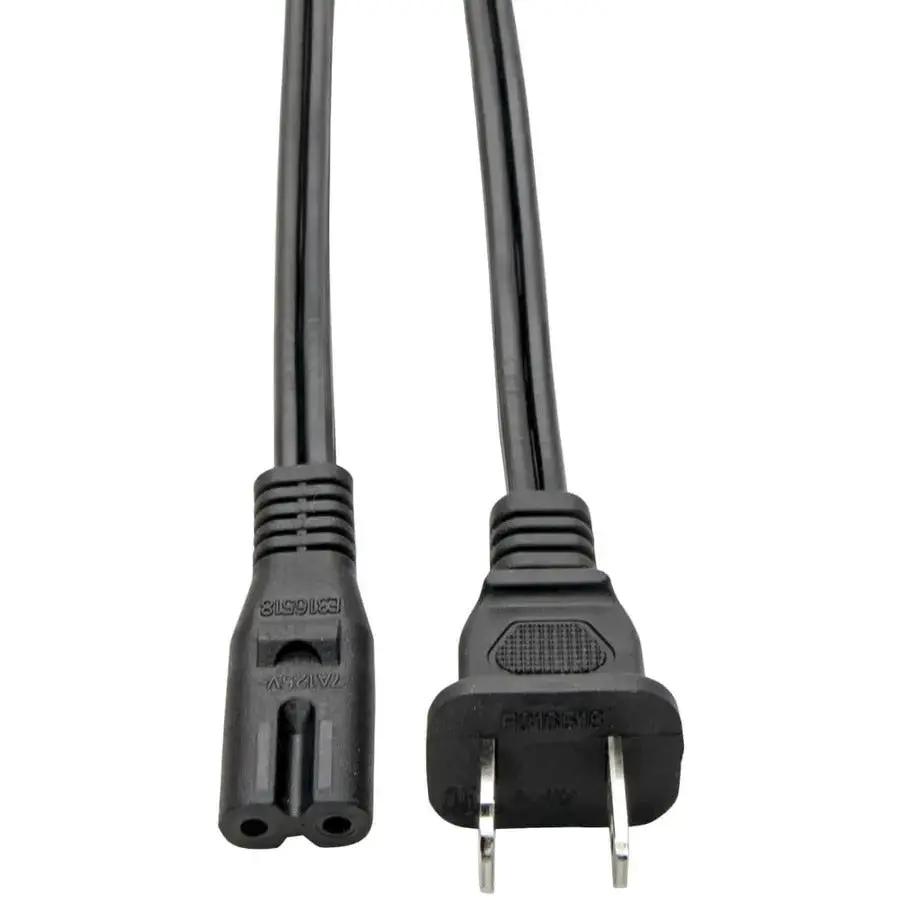 Eaton Tripp Lite Series 2-Slot Non-Polarized Power Cord, 6 ft. - NEMA 1-15P to IEC-320-C7, Black by Eaton Corporation