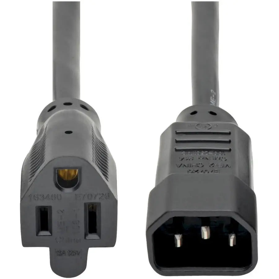 Eaton Corporation Tripp Lite P002-002 NEMA 5-15R to C14 Power Converter Cable - 2 ft, Black