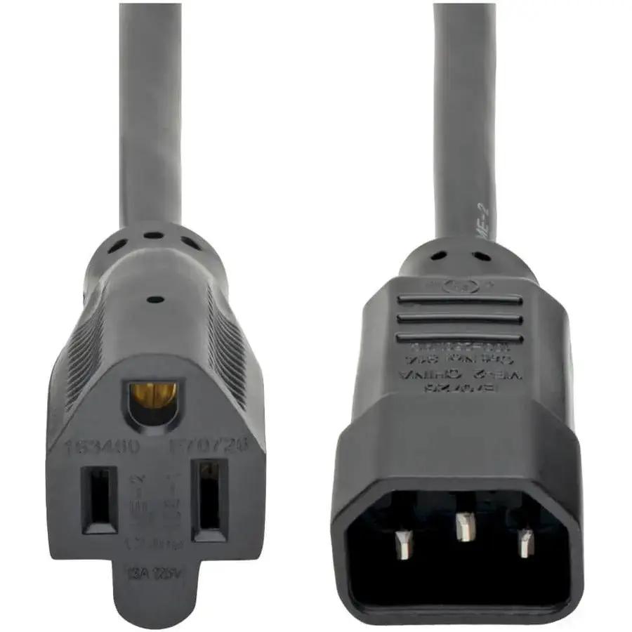 Eaton Corporation Tripp Lite P002-002 NEMA 5-15R to C14 Power Converter Cable - 2 ft, Black by Eaton Corporation