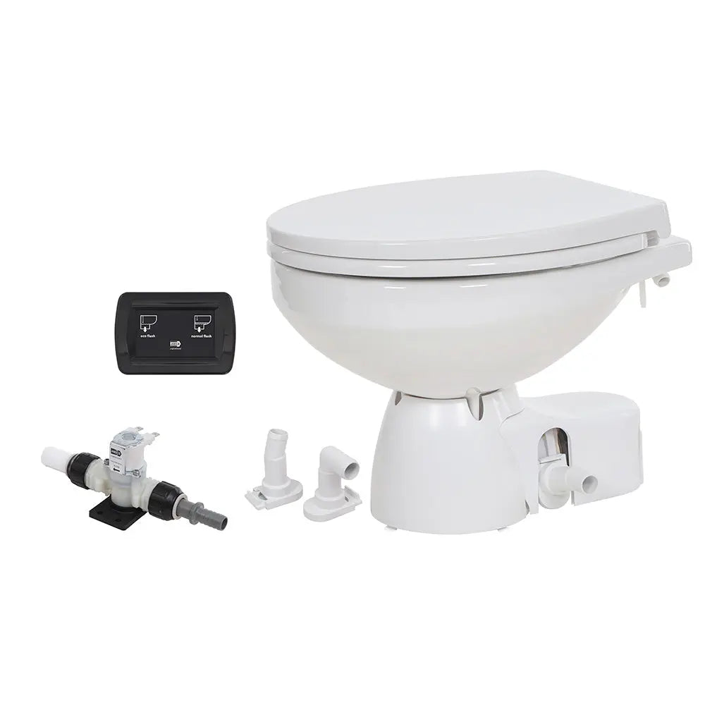 Jabsco Quiet Flush E2 12V Fresh Water Marine Toilet with Soft Close Lid and Touch Sensor Control