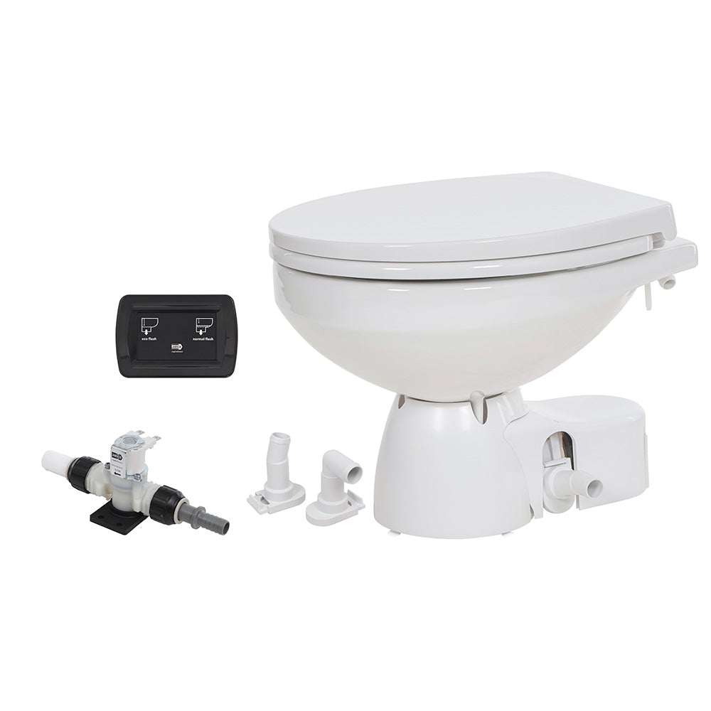 Jabsco Quiet Flush E2 24V Fresh Water Marine Toilet with Soft Close Lid - Easy Install & Service