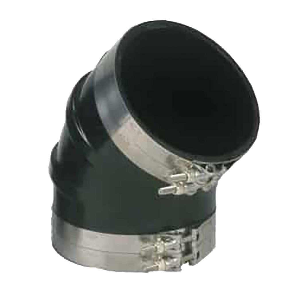 Trident Marine 3-1/2 inch ID 45-Degree EPDM Rubber Exhaust Elbow with Clamps