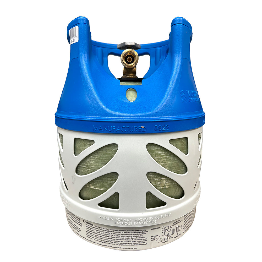 Viking Cylinders 11lb Vertical Fiberglass Composite LPG Cylinder with Type 1 Valve – OPD, DOT, TC Approved