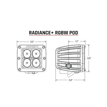 RIGID Industries Radiance+ RGBW Pod Lights (Pair) – Compact Off-Road LED Lighting with Customizable Backlighting