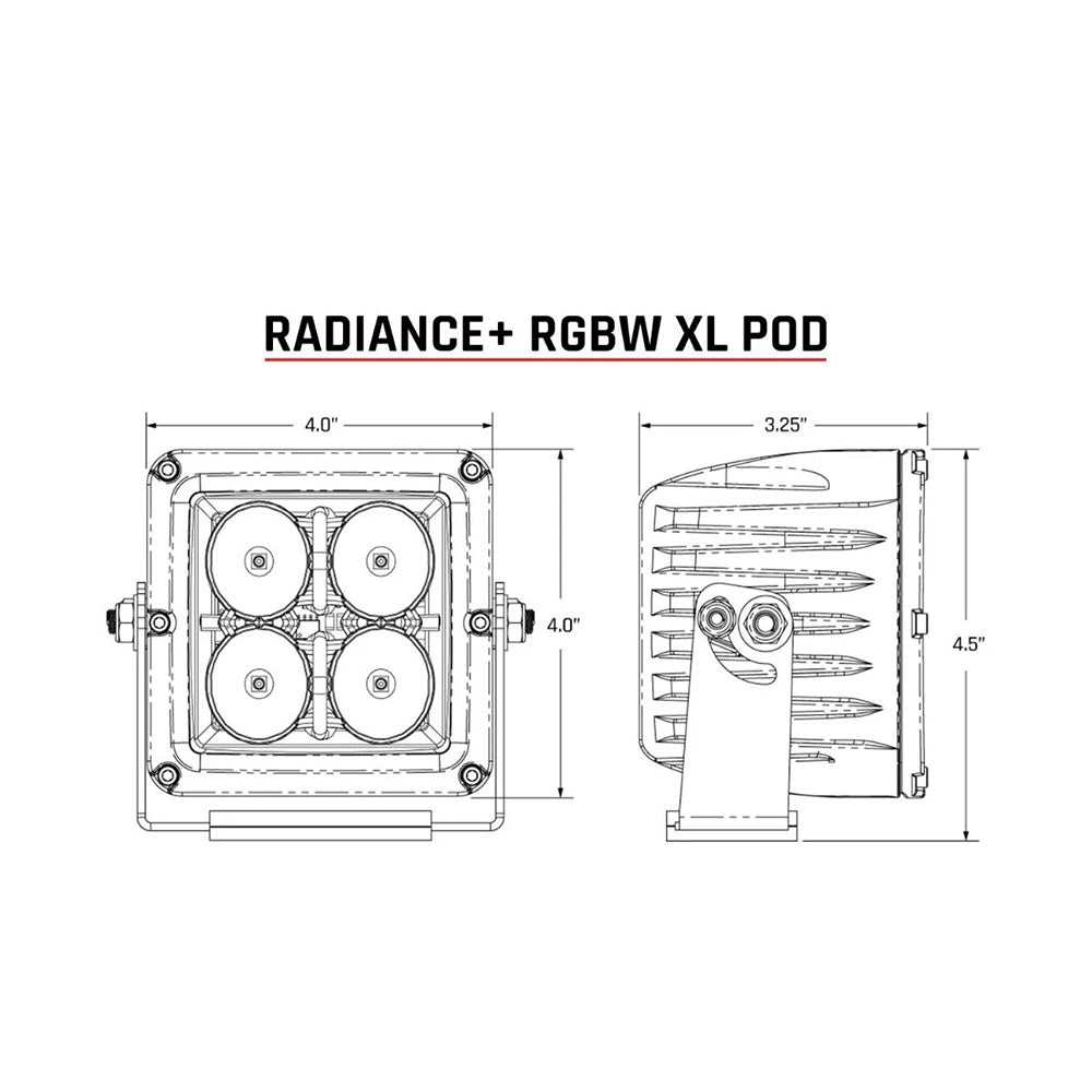 RIGID Industries XL Radiance+ Light Pod Pair RGBW - Versatile Off-Road Lighting