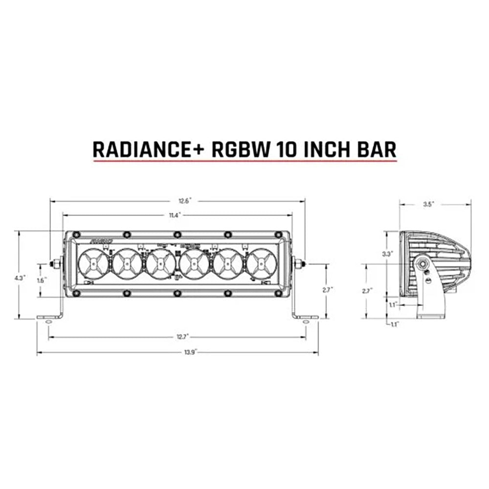 RIGID Industries Radiance+ 10-Inch RGBW Light Bar - Versatile Off-Road LED Lighting