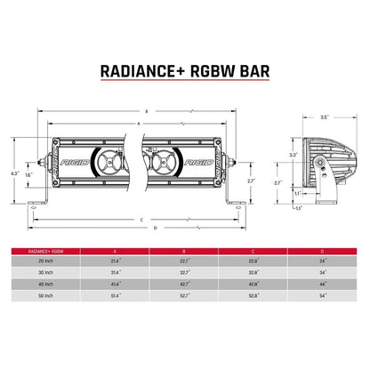 RIGID Industries Radiance+ 20-Inch RGBW Light Bar with Color-Changing Backlight