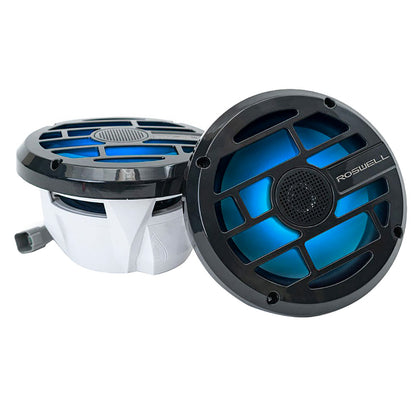 Roswell Marine R Series 6.5-inch Marine Speakers with RGB LED Grille - Anthracite