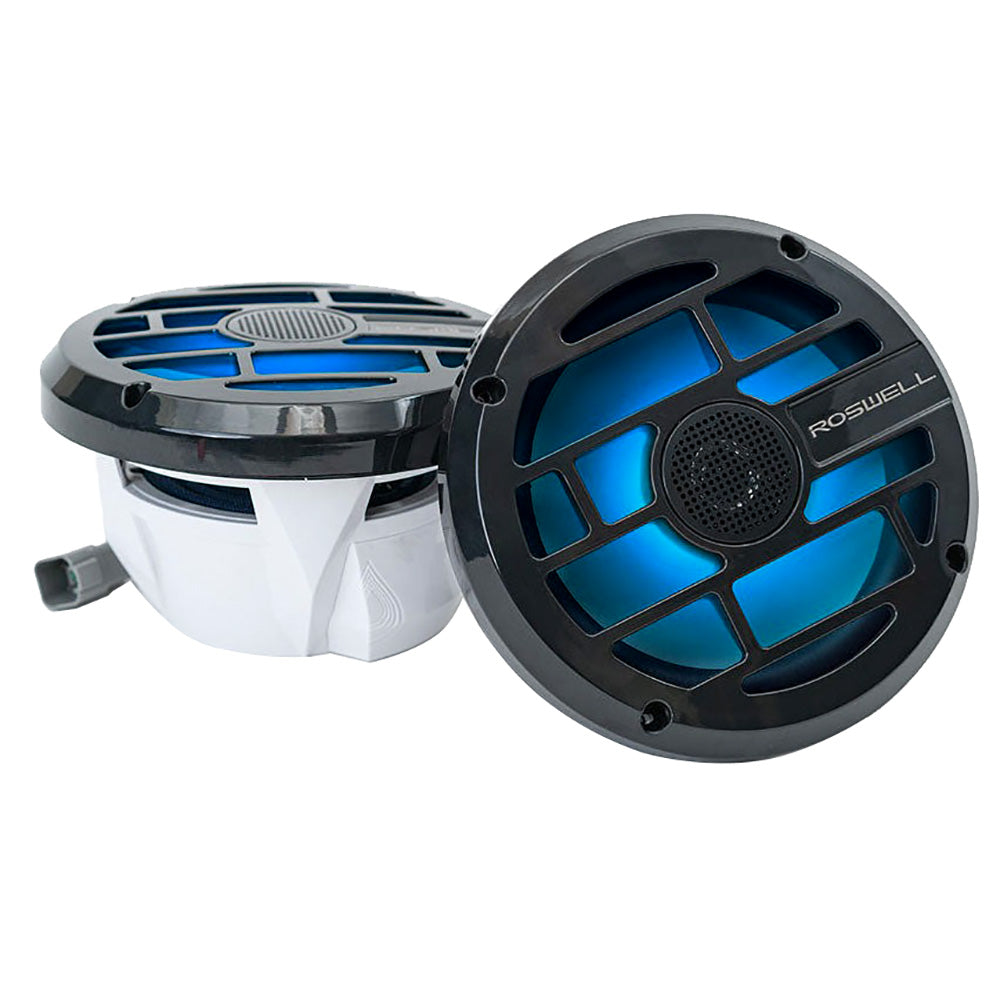 Roswell Marine R Series 7.7-inch Marine Speakers with Anthracite Grille and RGB LED Backlighting