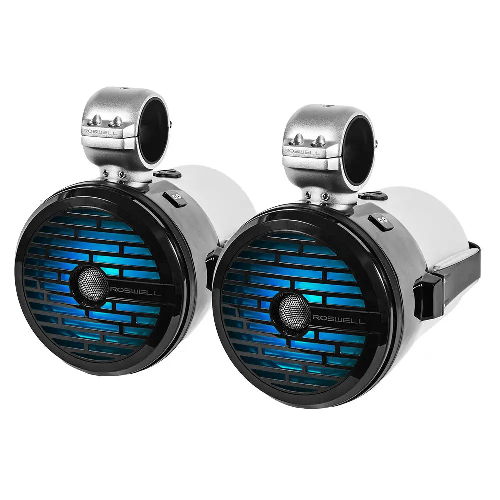 Roswell Marine R1 8 Tower Speakers - Black with RGB LED Backlight, 100W RMS, 200W Peak Power