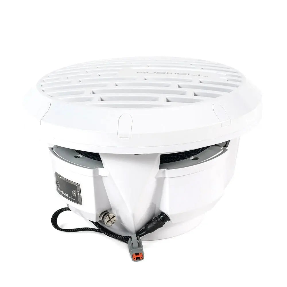 Roswell Marine R1 10-Inch Subwoofer with RGB LED Backlighting - White - 250W RMS / 500W Peak Power