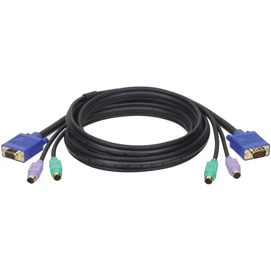 Eaton Tripp Lite Series PS/2 3-in-1 KVM Cable Kit - 10 ft. for B007-008 Switch