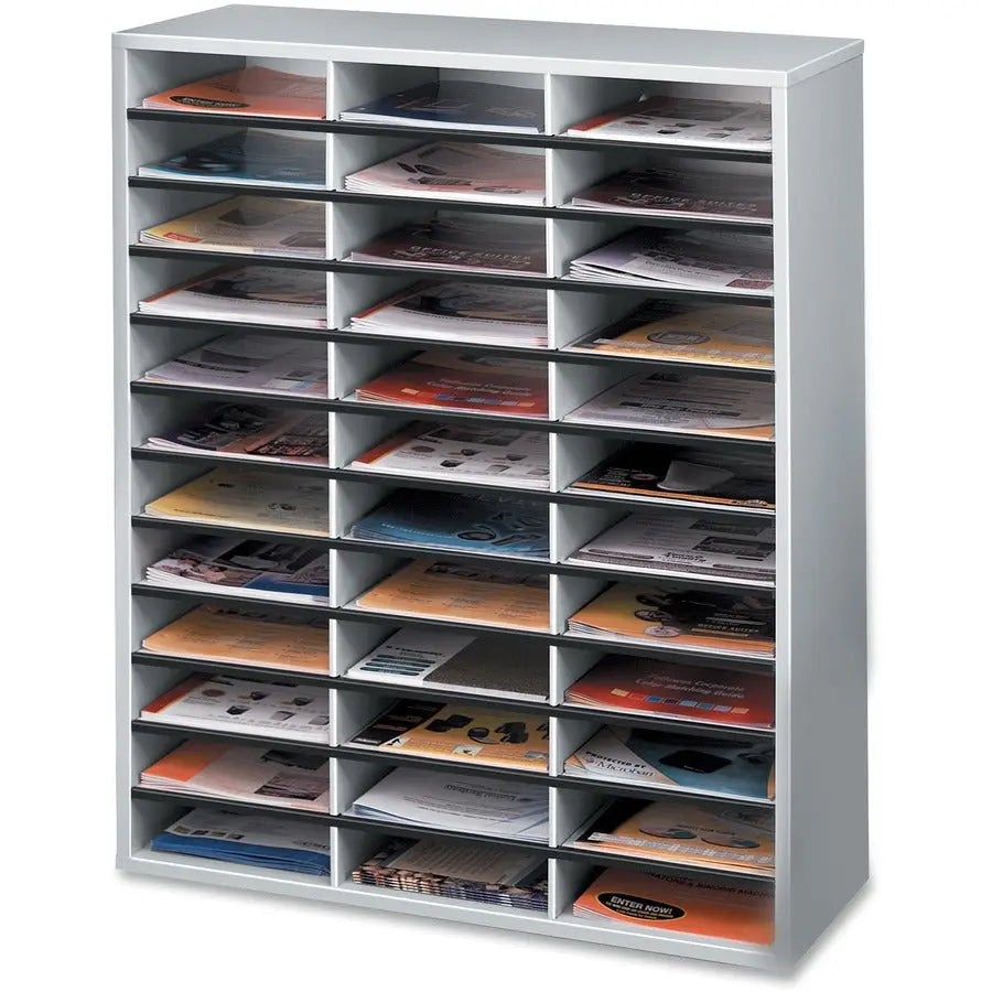 Fellowes Literature Organizer - 36 Compartment Sorter in Dove Gray