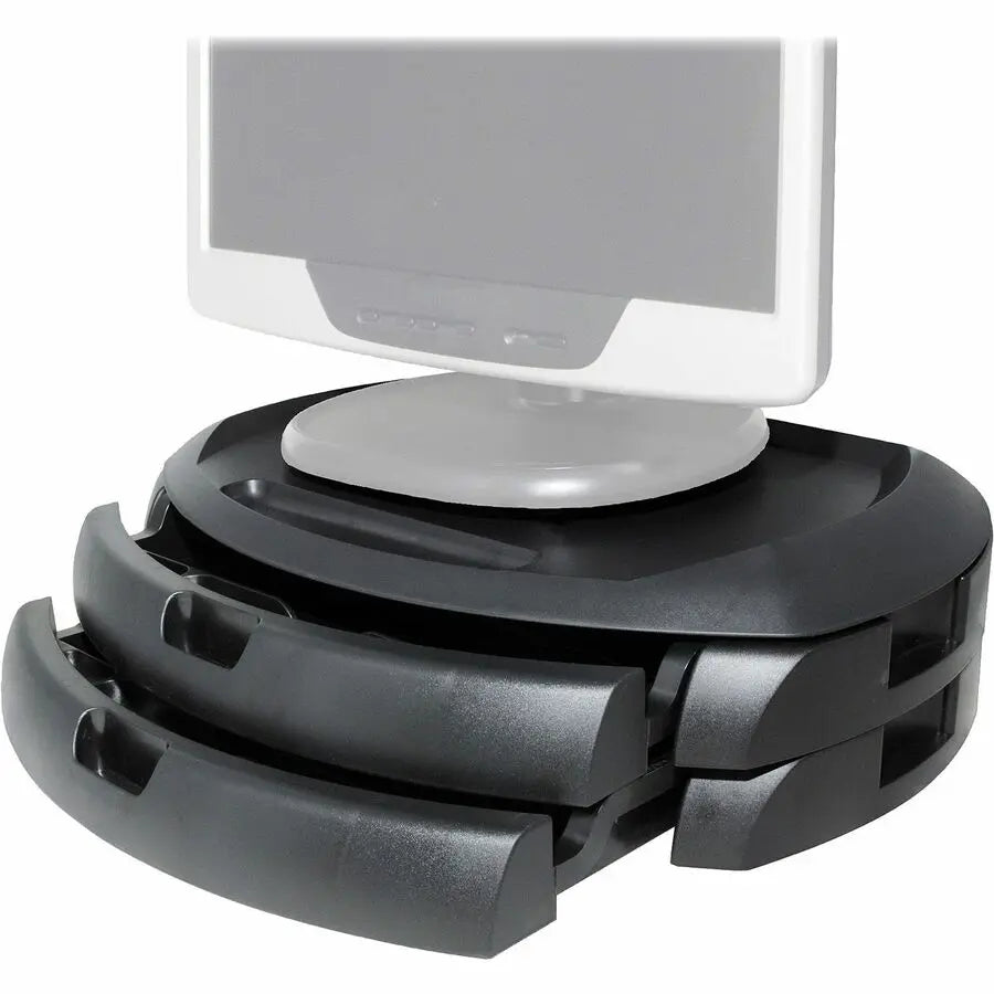 Kantek MS200B 2-Drawer Black Monitor Stand and Organizer