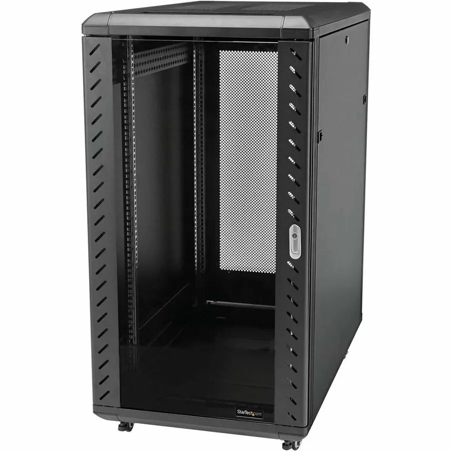StarTech.com RK2236BKF 22U 36-inch Floor Standing Server Rack Cabinet with Casters and Adjustable Depth