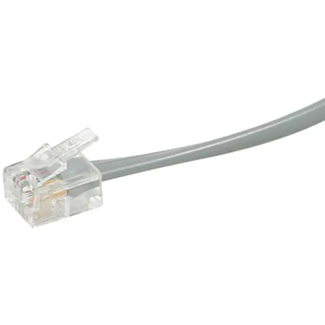 C2G Legrand 14ft Silver RJ11 6P4C Straight Modular Cable for Phone and Data Connections