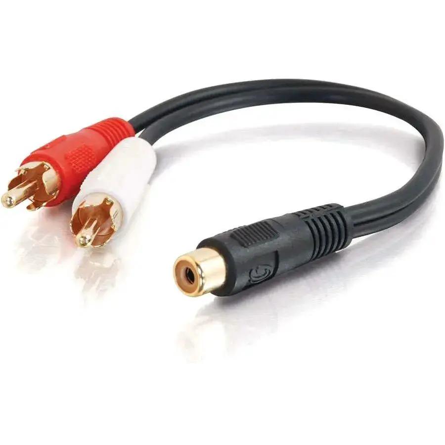 C2G 6-inch Value Series RCA Jack to RCA Plug Y-Cable – Black by Legrand Group
