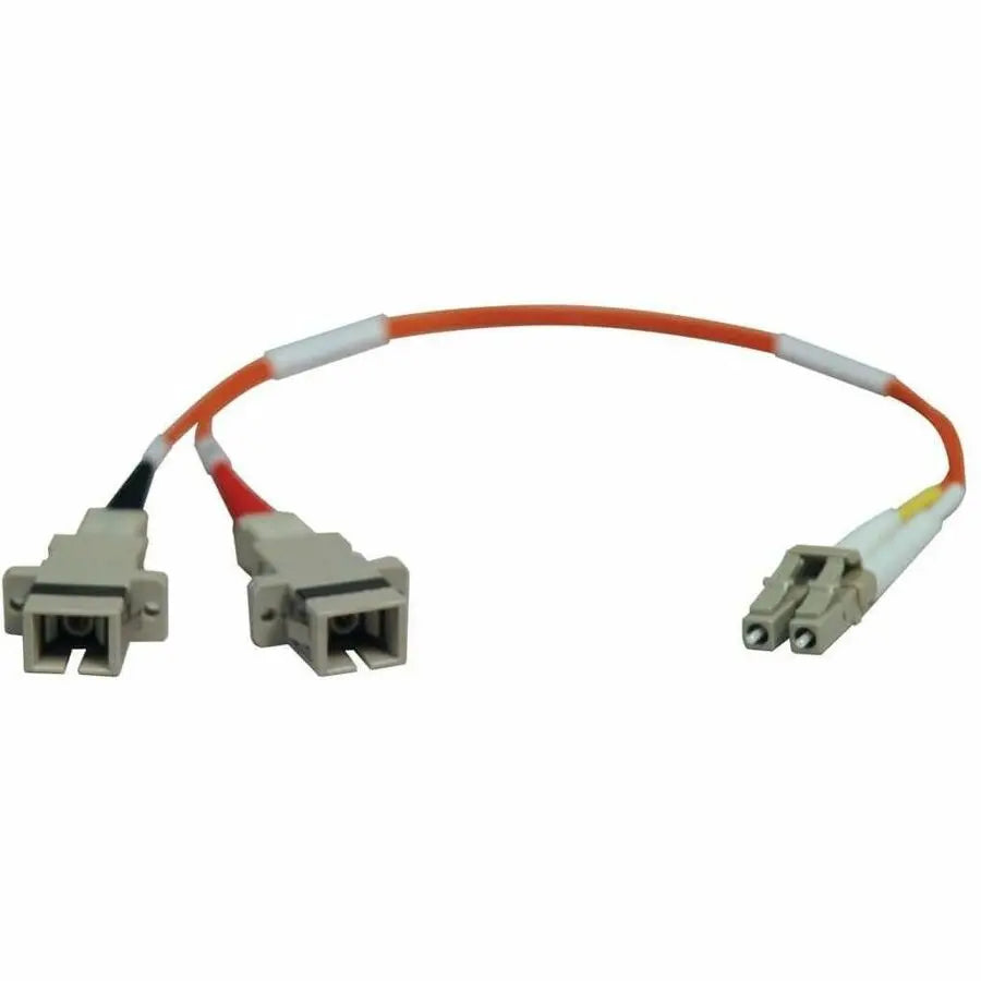 Eaton Tripp Lite N458-001-50 Fiber Optic Cable Adapter - 1 ft Duplex Multi-Mode 50/125 Micron LC/SC Male-to-Female Fiber Adapter Cable