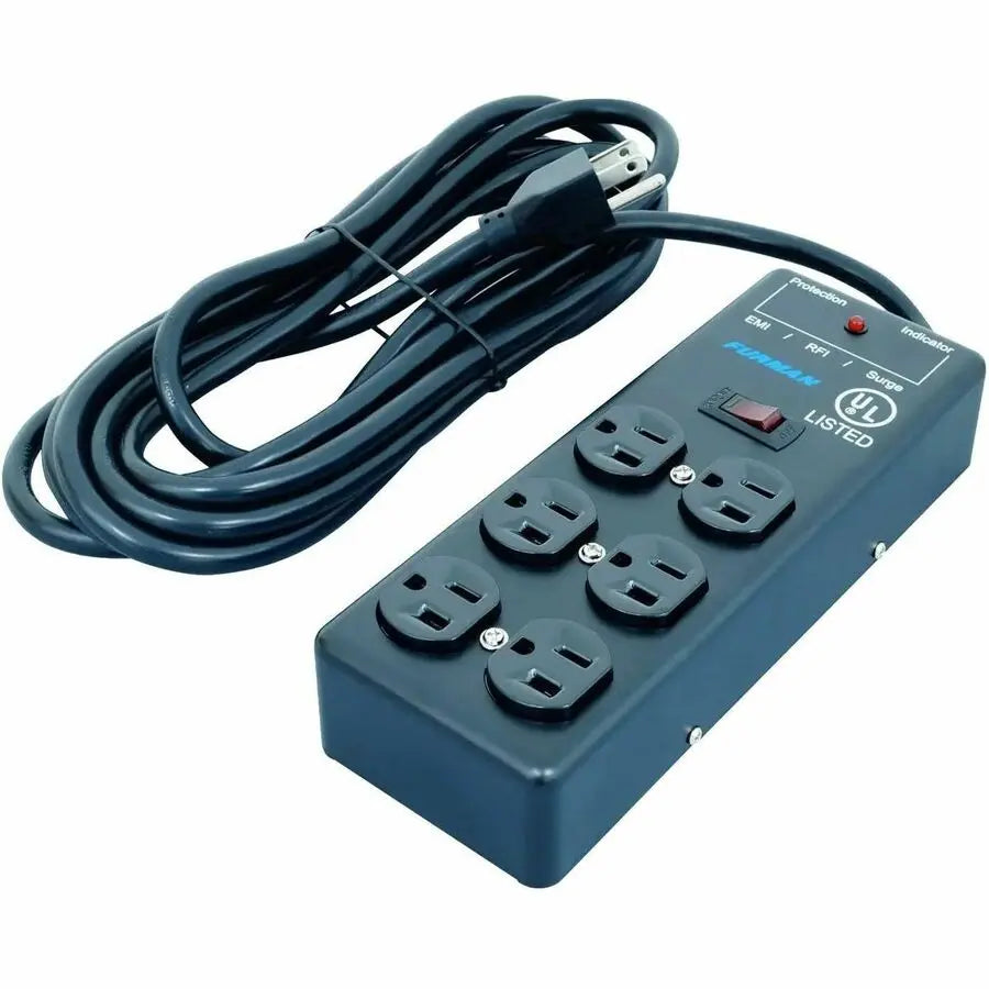 Nice S.p.A. SS-6B Furman 6-Outlets Surge Suppressor with 15 ft Cord and EMI/RFI Filtration