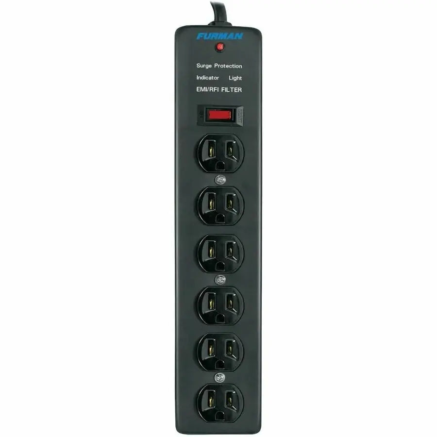 Furman Sound SS-6 6 Outlet Power Strip with 15 ft Cord and NEMA 5-15P Plug