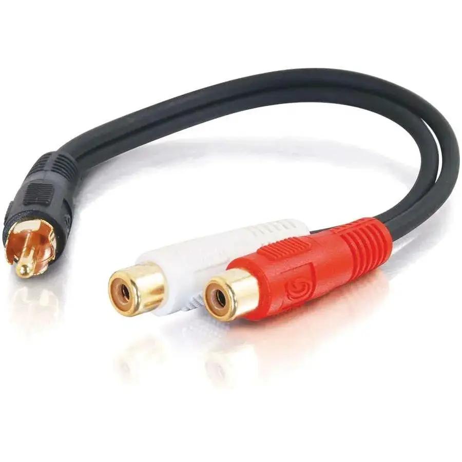 C2G 6-inch Value Series RCA Y Cable - Mono to Dual Stereo Connectors by Legrand Group