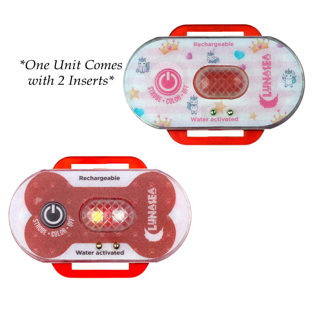 Lunasea Lighting Child and Pet Safety Water Activated Strobe Light - Red Case with Blue Attention Light