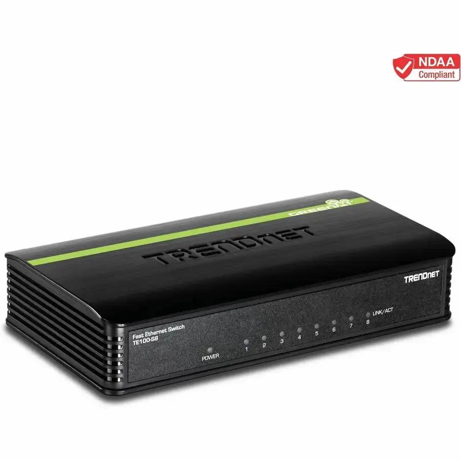 TRENDnet TE100-S8 8-Port 10/100 Mbps GREENnet Ethernet Switch for Reliable Network Expansion by TRENDnet
