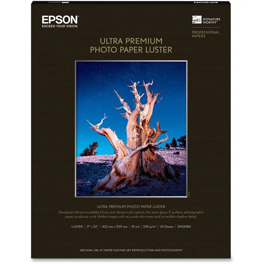 Epson Ultra Premium Luster Surface Photo Paper (Part S042084) – 17x22 Inch, Pack of 25 Sheets