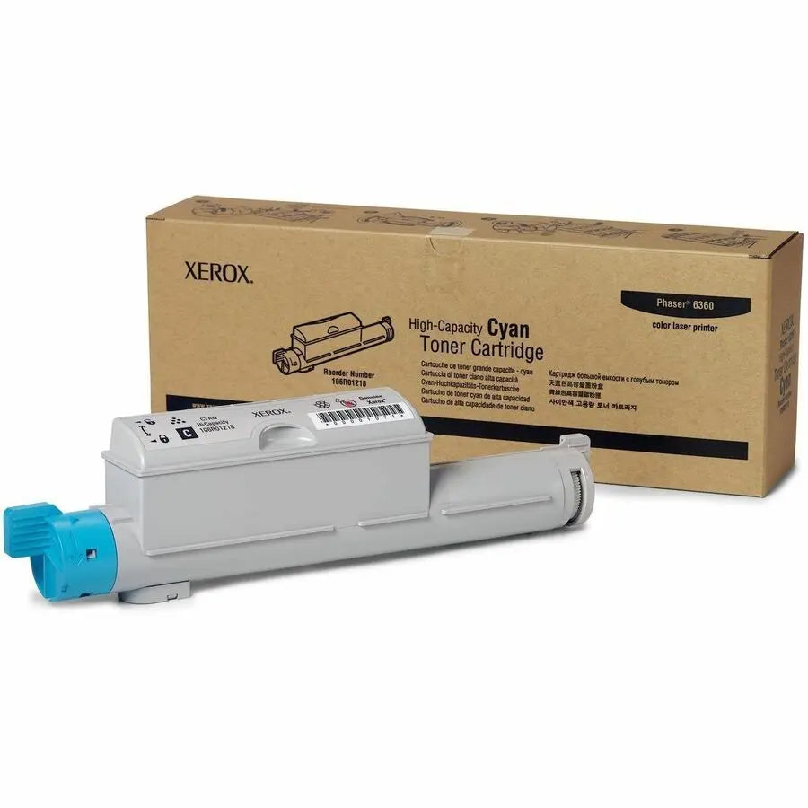 Xerox Genuine Phaser 6360 Cyan High Capacity Toner Cartridge (12000 Pages) - Part 106R01218