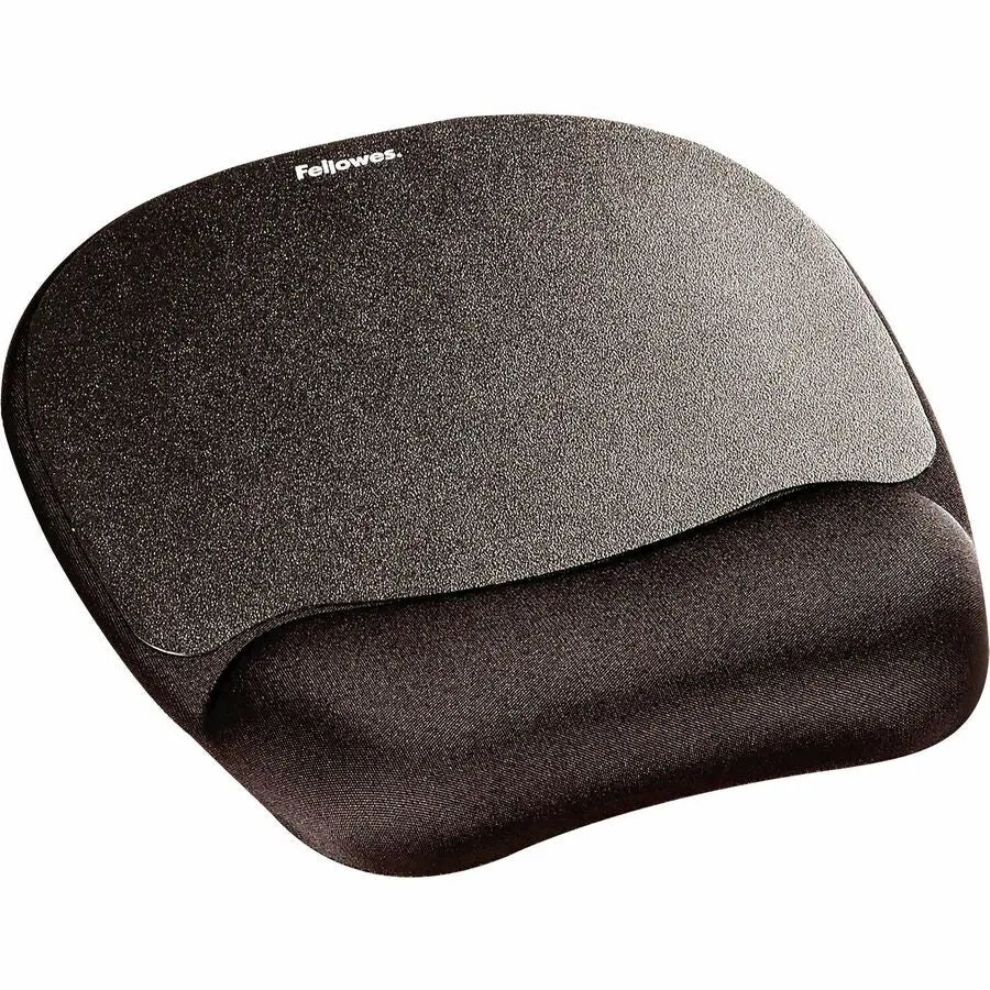Fellowes Memory Foam Mouse Pad with Wrist Rest – Black, Ergonomic Support for Comfortable Computing