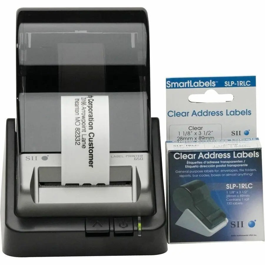 Seiko SLP-1RLC Clear Address Labels for Seiko 2-Inch Label Printers