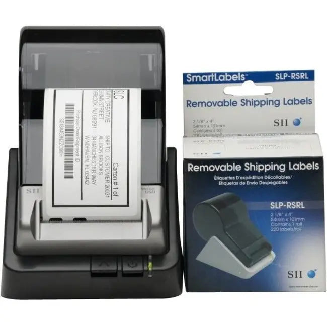 Seiko SLP-RSRL Removable Shipping Labels - White, 54mm x 101mm, 220 Labels per Roll
