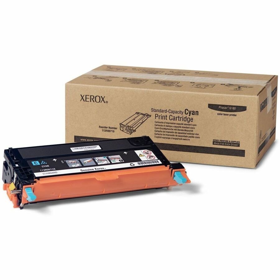 Xerox Genuine Phaser 6180 Series Cyan Standard Capacity Toner Cartridge (113R00719) – 2000 Pages